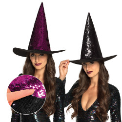 Čarodějnický klobouk z oboustranných flitrů