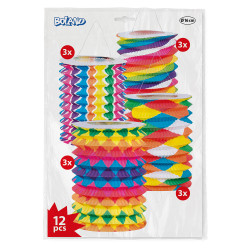 Sada 12 bodkovaných lucerien, valec