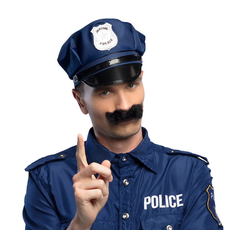 Retro černý knírek policista