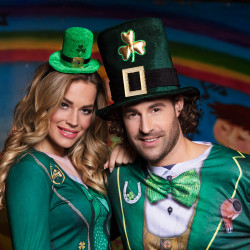 Zelený cylindr  Patrick's day s trojlístkem