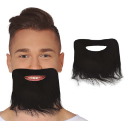 Čierna rovná brada s fúzmi