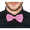 Motýlek růžový flitrový 12 cm
