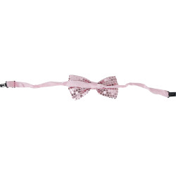 Motýlek růžový flitrový 12 cm