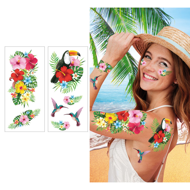 Dočasné havajské tetování motiv tropy