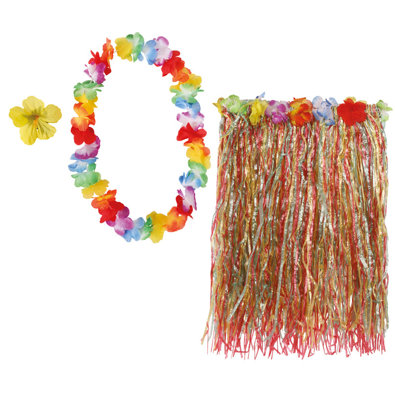 Havajský set s farebnou sukňou