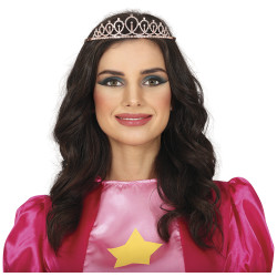 Stříbrná kovová čelenka princezny