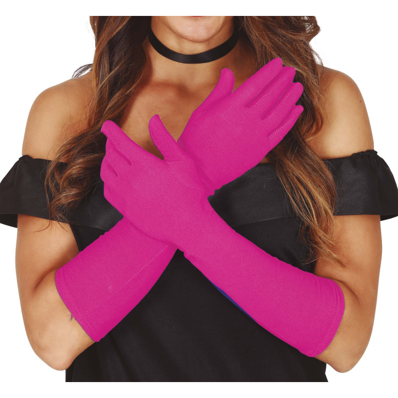 Rukavičky růžové dlouhé