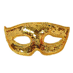 Zlatá flitrová škraboška