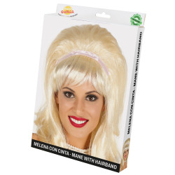 Dámska blond parochňa so stuhou, štýl 50. rokov