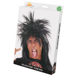 Pánská černá paruka rocker dlouhá