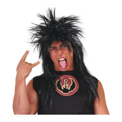Pánská černá paruka rocker dlouhá