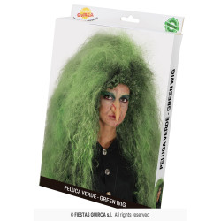 Čarodějnická bohatá paruka zelená