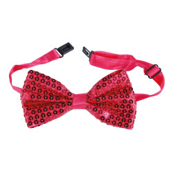 Motýlek růžový flitrový 12 cm