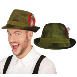 Myslivecký klobouk zelený s peříčky