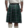 Škótsky kilt, zelený s kožušinovým lemovaním