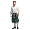 Škótsky kilt, zelený s kožušinovým lemovaním