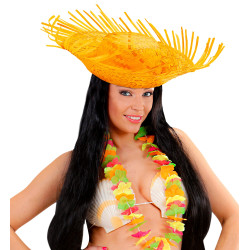 Slaměný klobouk plážový žlutý