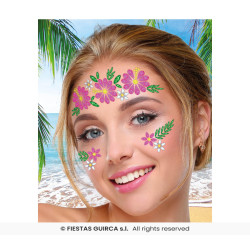 Dočasné havajské tetovanie s motívom kvetov