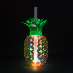 LED pohár Ananás so slamkou (50 cl)