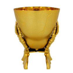 Zlatá lebka (16 x 15 x 17 cm)