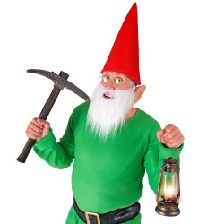 Súprava červeného trpaslíka (klobúk, brada, uši)