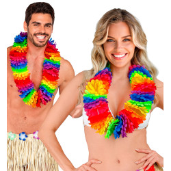 Hustý havajský veniec viacfarebný