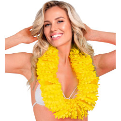 Hustý havajský věnec žlutý