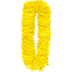 Hustý havajský věnec žlutý