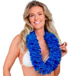 Hustý havajský věnec modrý