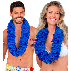 Hustý havajský věnec modrý