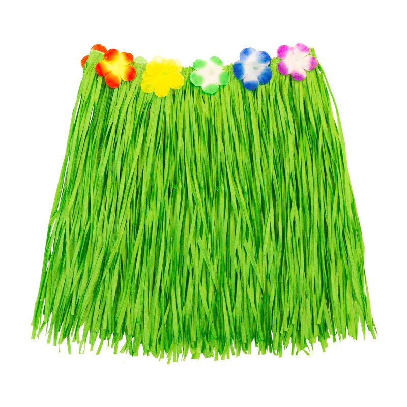 Zelená havajská sukně s květinami