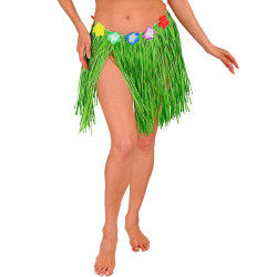 Zelená havajská sukně s květinami