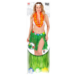 Zelená havajská sukně s květinami