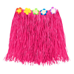 Růžová havajská sukně s květinami