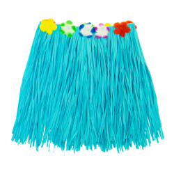 Modrá havajská sukně s květinami