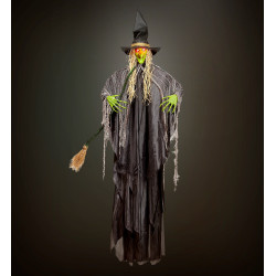 Čarodějnice s koštětem a blikajícíma očima 240 cm