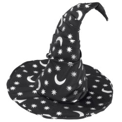 Čarodejnícky klobúk s mesiacom a hviezdami, veľkosť pre dospelých
