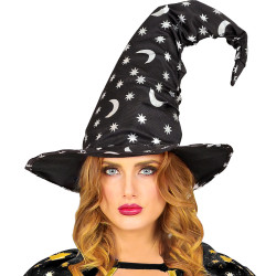 Čarodějnický klobouk s měsícem a hvězdami dospělá velikost