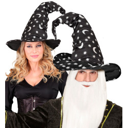 Čarodějnický klobouk s měsícem a hvězdami dospělá velikost