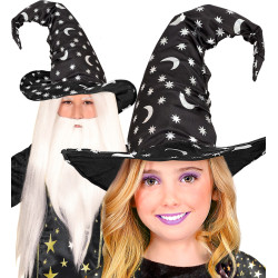 Čarodějnický klobouk s měsícem a hvězdami dětský
