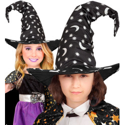 Čarodějnický klobouk s měsícem a hvězdami dětský