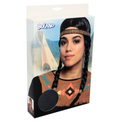 Paruka indiánka s culíky a čelenkou