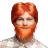 Pánská zrzavá paruka s vousy