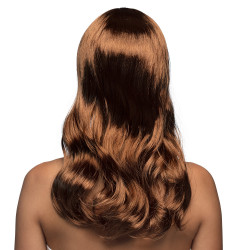 Paruka hnědá dámská dlouhá s ofinou