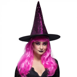 Paruka fialová dámská dlouhá s ofinou