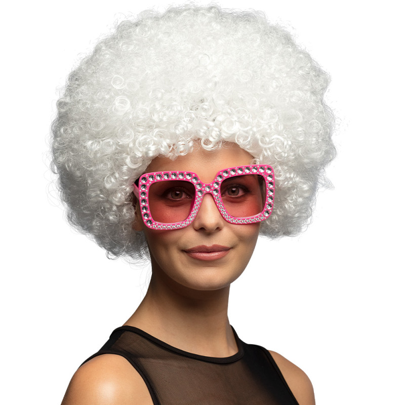 Afro parochňa, biela, XL