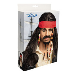 Pirátská paruka se šátkem a korálky