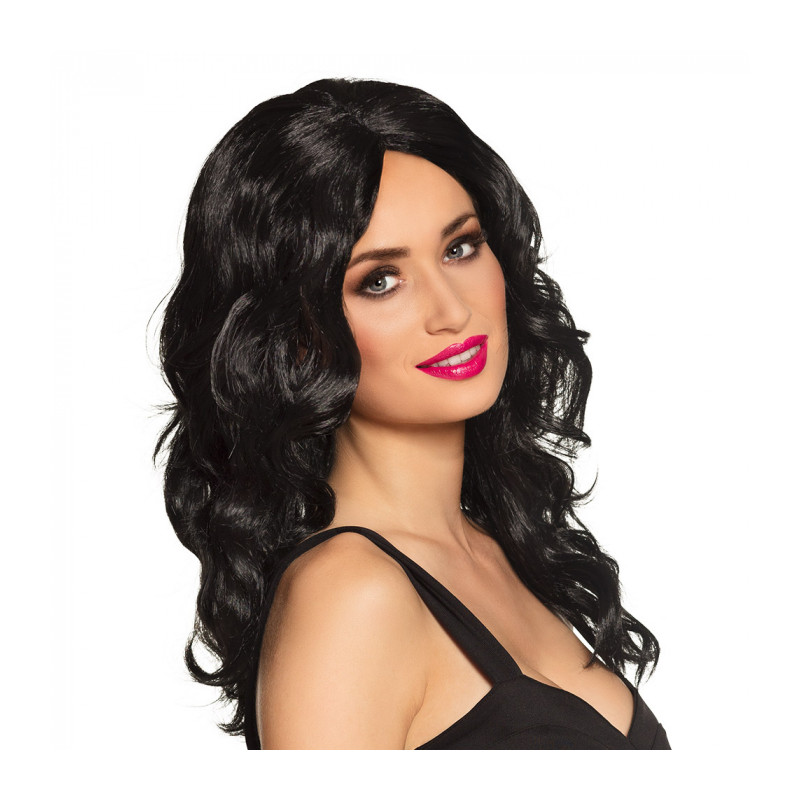 Dámská paruka dlouhá černá vlnitá