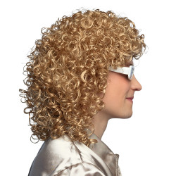 Blond paruka zpěvák s brýlemi