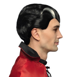 Pánská paruka Drákula s bílými pramínky